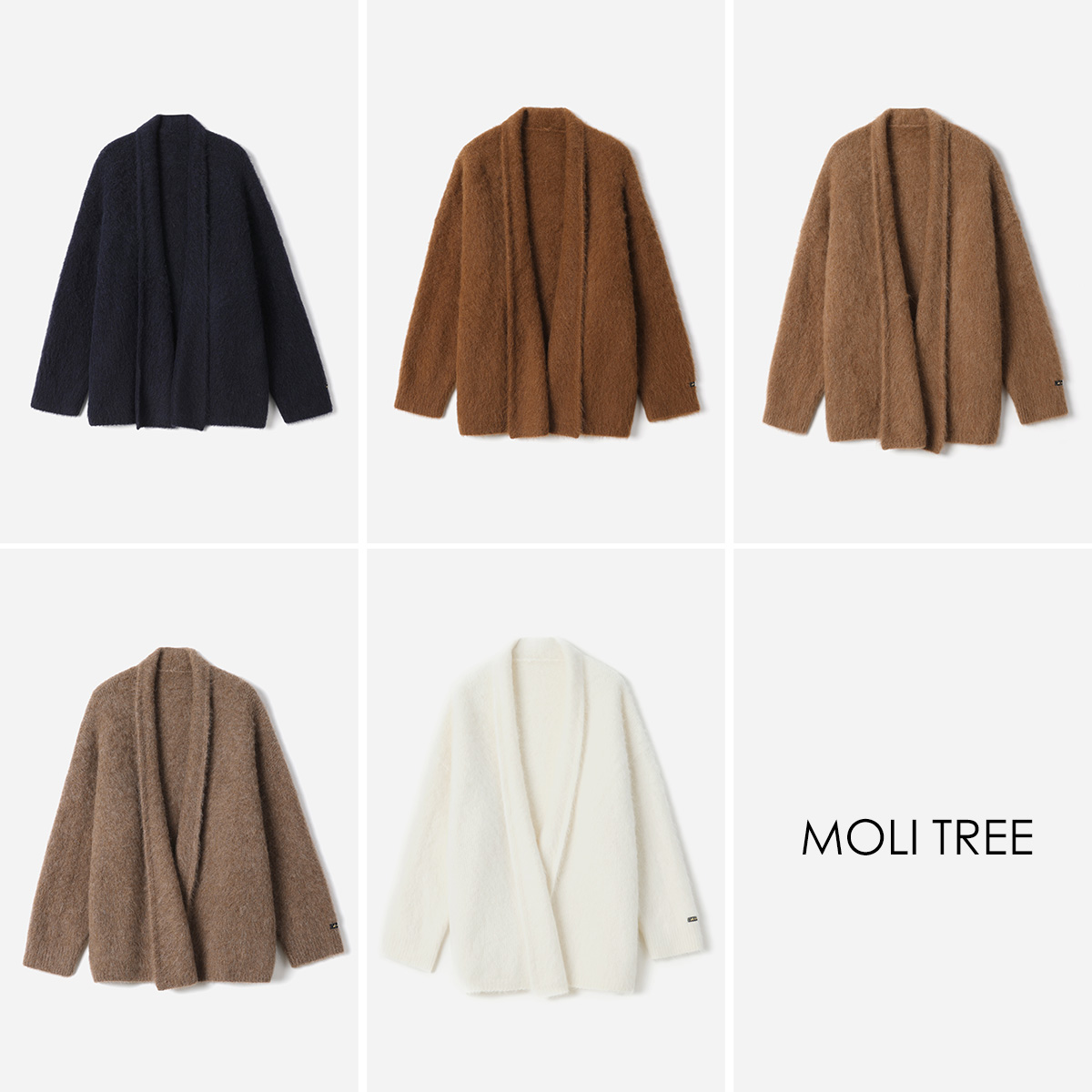 *WZK08210 茉莉雅集珍贵温暖之源进口Llama骆马大羊驼绒针织开衫