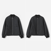 WWT08278 茉莉雅集 意大利olmetex棉感双面穿棒球领菱形绗棉外套