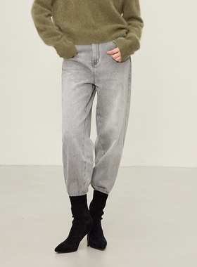 *WKZ06026 茉莉雅集摩登时代土耳其棉复古直筒大长腿牛仔裤长裤女