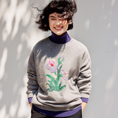 毛衣女 KVSS全羊绒趣味立体毛毡绣针织套衫 WZT06143 茉莉雅集