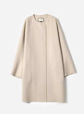 *WDY08050 茉莉雅集 R0*W简约主义廓形全羊绒双面呢水波纹大衣