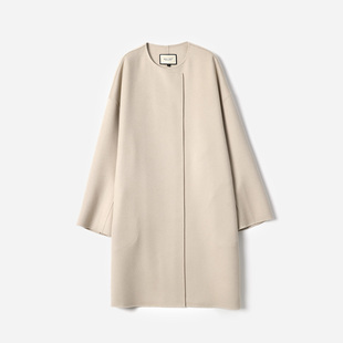 *WDY08050 茉莉雅集 R0*W简约主义廓形全羊绒双面呢水波纹大衣