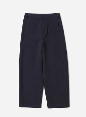 WKZ08168 茉莉雅集 气场廓形斜纹汉麻高支棉复古镰刀奶奶裤女