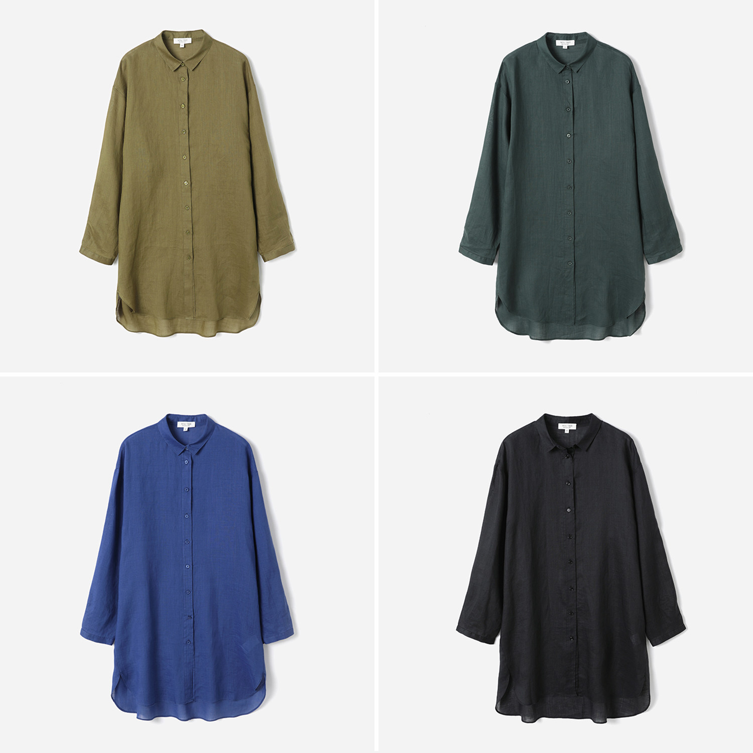 WCS09015 茉莉雅集  慵懒随性全苎麻小翻领单排扣防晒长款衬衫女