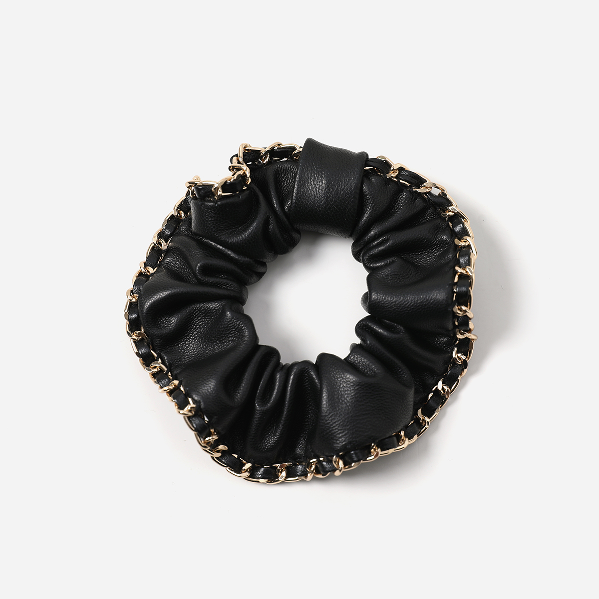 WSP08072 茉莉雅集 精致香*风小羊皮手工链条大肠发圈发饰女