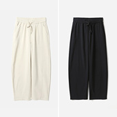 春 慵懒舒适轻薄牛筋腰抽绳休闲通勤直筒裤 WKZ09032 茉莉雅集