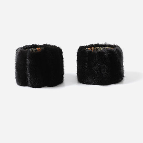 WSP08073 茉莉雅集 时髦单品帕斯条水貂毛袖口延长袖袖套（一副）