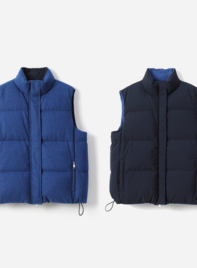 WYR07014 意大利棉感料/意大利羊绒羊毛匈牙利95白鹅绒双面穿马甲