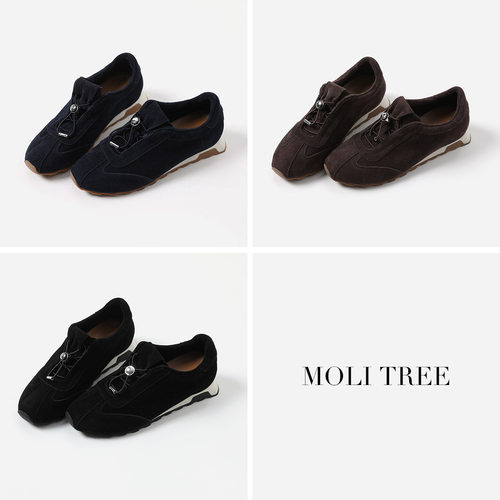 ED08042 茉莉雅集 T0D*S复古休闲高丝光牛猄抽绳德训鞋阿甘鞋