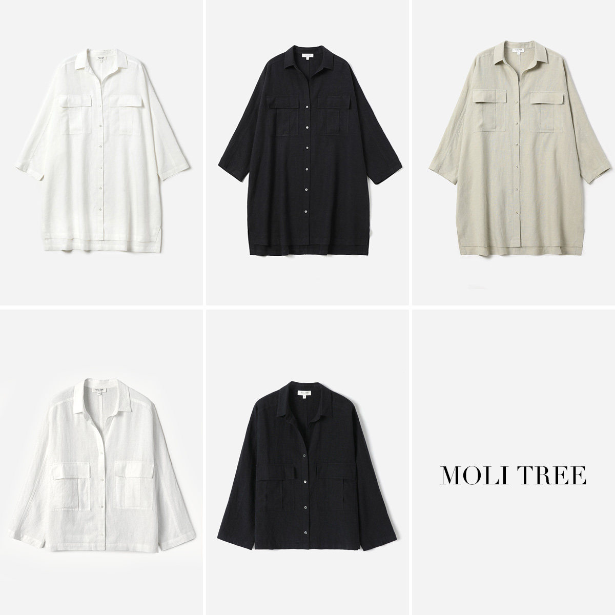 WWT08090 茉莉雅集 J*P率性超大廓形日本柔软全亚麻衬衫式外套女