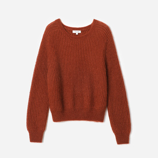 女 朦胧滤镜幼马海毛真丝马鞍肩针织套衫 WZT04549 茉莉雅集