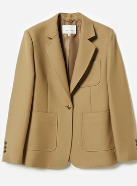 *WXZ06026 茉莉雅集 日本空运斜纹精纺羊毛翻驳领收腰老钱风西装