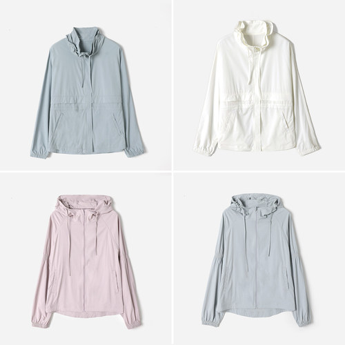 WWT09042 茉莉雅集 凉感舒适轻薄便携长袖立领/连帽防晒服春夏女