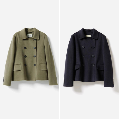 110支羊毛羊绒双排扣双面呢外套