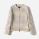 风麦穗千鸟格意大利羊毛花呢圆领外套 香 WWT07127 茉莉雅集