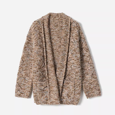 *WZK08227 茉莉雅集 莫奈的花园慵懒舒适羊毛羊驼混纺针织开衫女