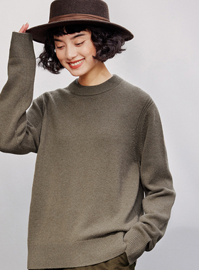 *WZT06193 茉莉雅集 KVSS细腻全羊绒复古小樽领针织套衫毛衣女