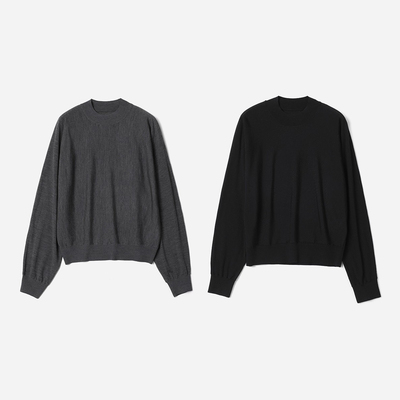 WZT08264 茉莉雅集 L*P意大利15μm黄金全羊毛松弛廓形针织套衫