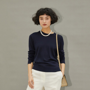 圆领针织套衫 茉莉雅集零负担优雅可机洗真丝18针经典 WZT05343