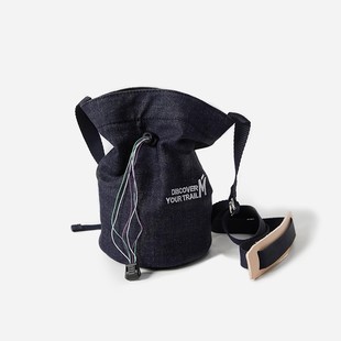 * WSP06081 TN*F紫标丹宁牛仔全棉刺绣阿根廷进口牛皮斜挎水桶包