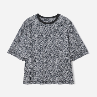 H家迷你猪鼻全身印花匹马棉全棉落肩宽松T恤 茉莉雅集 WTX08196