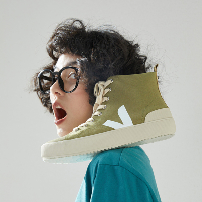 *EY06007 茉莉雅集 VEJ@透气舒适彩色帆布真皮内里高帮运动鞋女