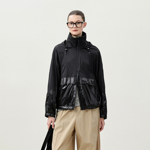 M0ncl 茉莉雅集 r前卫拼接功能防水户外休闲轻盈外套女 WWT05102