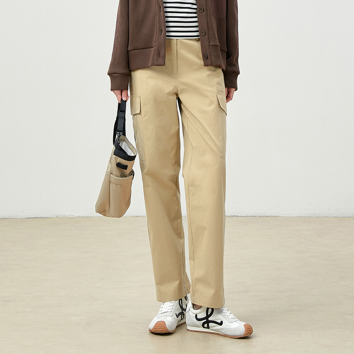 *WKZ06202 茉莉雅集 M*H*L中性复古酵素洗高支全棉休闲工装萝卜裤