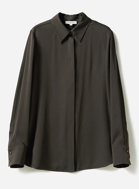 *WCS05181 茉莉雅集意大利原产进口空运全真丝哑光缎面暗门襟衬衫