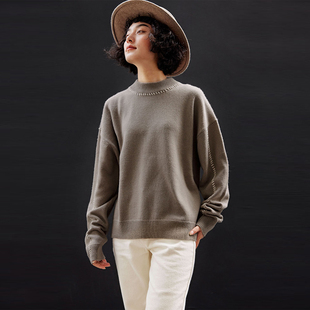 温暖舒适KVSS全羊绒花纱刺绣针织套衫 茉莉雅集 女 WZT06173