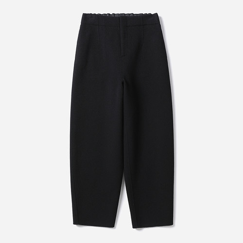 WKZ08025 升级版后腰松紧30羊绒70羊毛双面呢九分奶奶裤