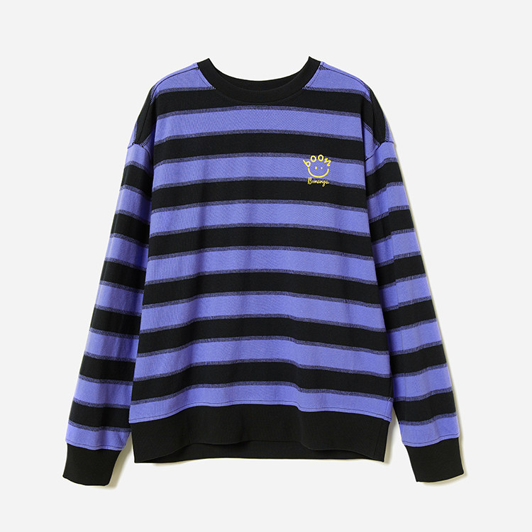 *WWY07015 茉莉雅集 迷你笑脸条纹卫衣日本全棉圆领长袖卫衣