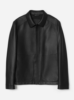 MPY07001 绅士商务休闲西班牙细腻小羊皮保暖夹棉行政夹克男