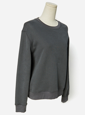 WWY05052 日本温暖双面绒感全棉休闲圆领长袖卫衣女