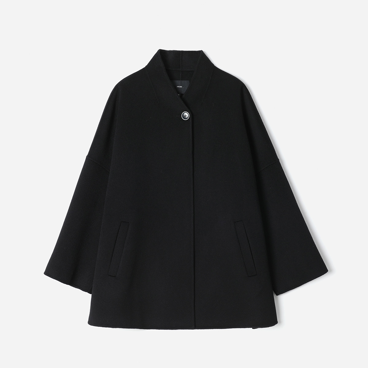 WDY08030 茉莉雅集R0*W利落廓形V领全羊绒双面呢斗篷款大衣秋冬女