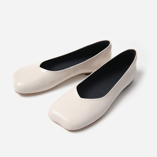 ED09009 茉莉雅集 R0*W造型方头舒适一脚蹬油蜡牛皮浅口单鞋