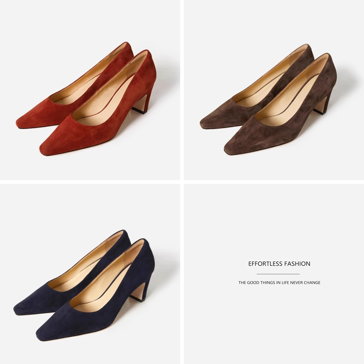 轻熟优雅羊猄绒面羊皮里百搭单鞋