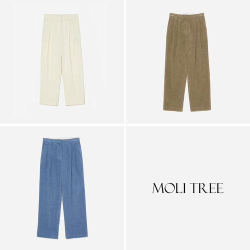 WKZ07037 茉莉雅集 R*L复古老钱风细腻日本全棉灯芯绒直筒裤女