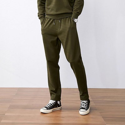 MKZ04004 休闲船锚印花长绒棉毛圈布卫裤男款