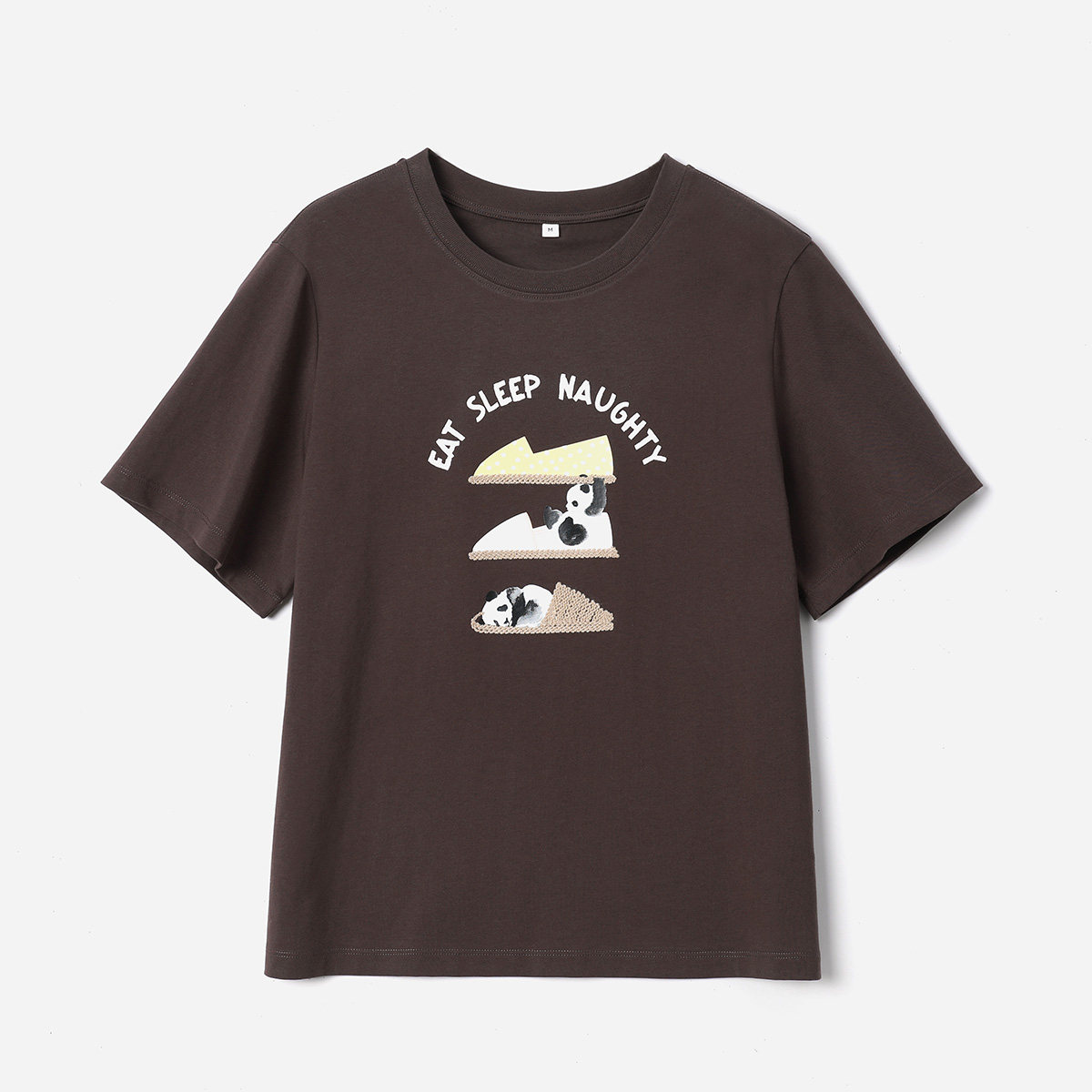 WTX07185 茉莉雅集 卡通刺绣印花干爽高支全棉圆领短袖T恤女春夏