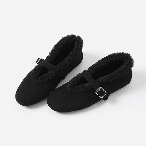 ED08044 茉莉雅集 AL@I@经典圆头羊猄皮内里羊毛暖意融融玛丽珍鞋