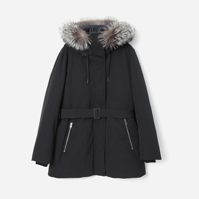 *WYR07092 M@CK@GE摩登蓝狐毛领可追溯95白鹅绒服门襟可脱卸羽绒