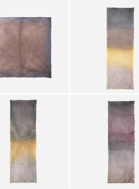 WWJ08080 茉莉雅集 200高支全羊绒东方意境水墨晕染围巾方巾长巾