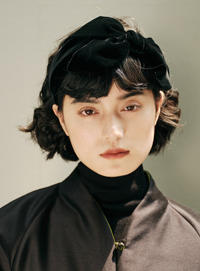 WSP06206 茉莉雅集 浮光跃金自带华丽感铜氨丝绒彩珠装饰发箍女