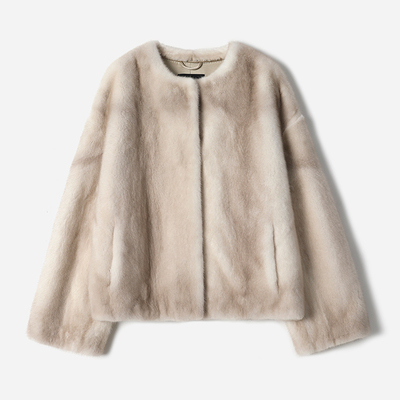 WPY08058 茉莉雅集 哥本哈根可追溯紫标天鹅绒稀有淡紫水貂外套