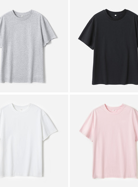 #WTX08187 茉莉雅集 J*S舒适长绒棉圆领百搭短袖通勤T恤早春女