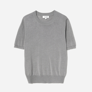 舒适且自由无缝一体绢丝羊毛棉短袖 茉莉雅集 针织套衫 WZT07031