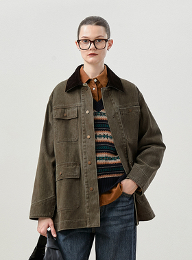 WWT08163 B@rb0ur巴恩风谷仓牛仔外套复古老钱休闲工装全棉