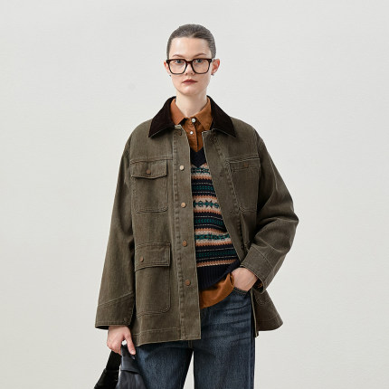 WWT08163 B@rb0ur巴恩风谷仓牛仔外套复古老钱休闲工装全棉