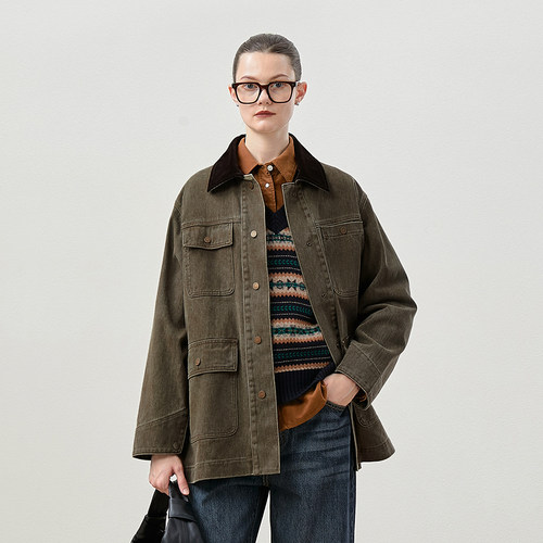 WWT08163 B@rb0ur巴恩风谷仓牛仔外套复古老钱休闲工装全棉